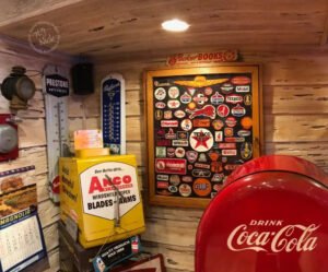 Retro Man Cave Collectibles Display: Route 66 Texaco Station 