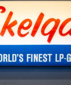 Skelgas Lighted Clock Sign: Original Vintage Advertising – LS7297