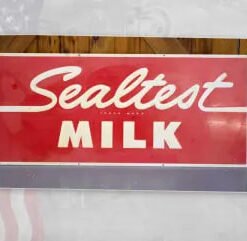 Vintage Sealtest Milk Sign: Original 1950’s Era Tin Litho – VS167