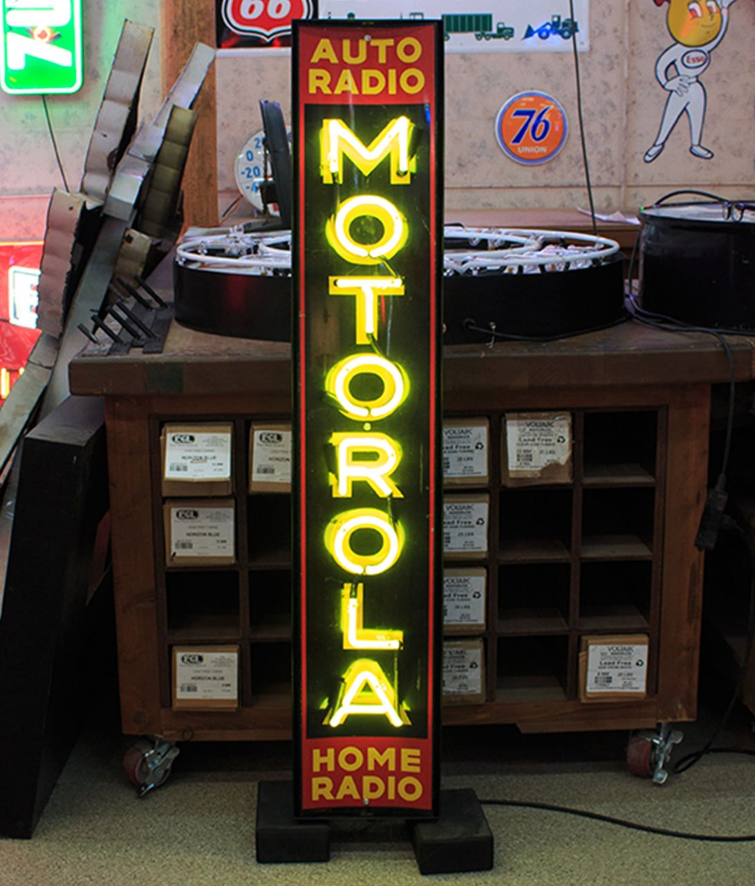 Rare Motorola Auto Radio and Home Radio Neon Sign