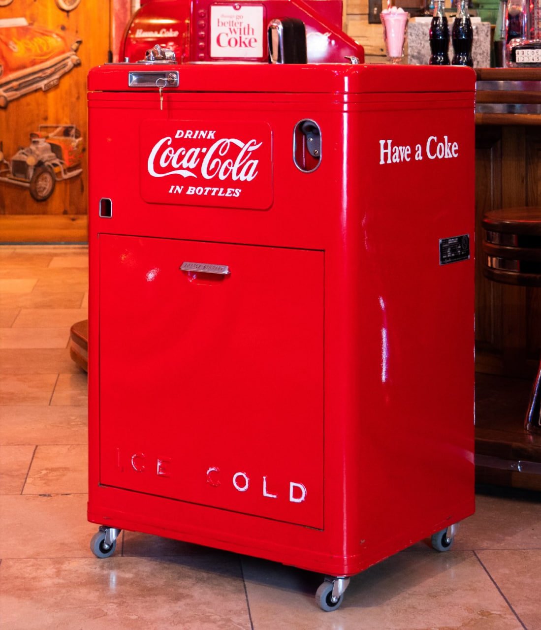 Vendo 23 Deluxe Coke Machine: Vintage Restored Soda Cooler/Vendor