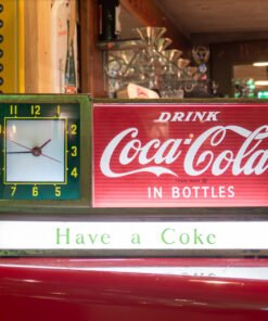 Coca-Cola Counter Clock: Original 1950’s Vintage Lighted Sign – VC6426
