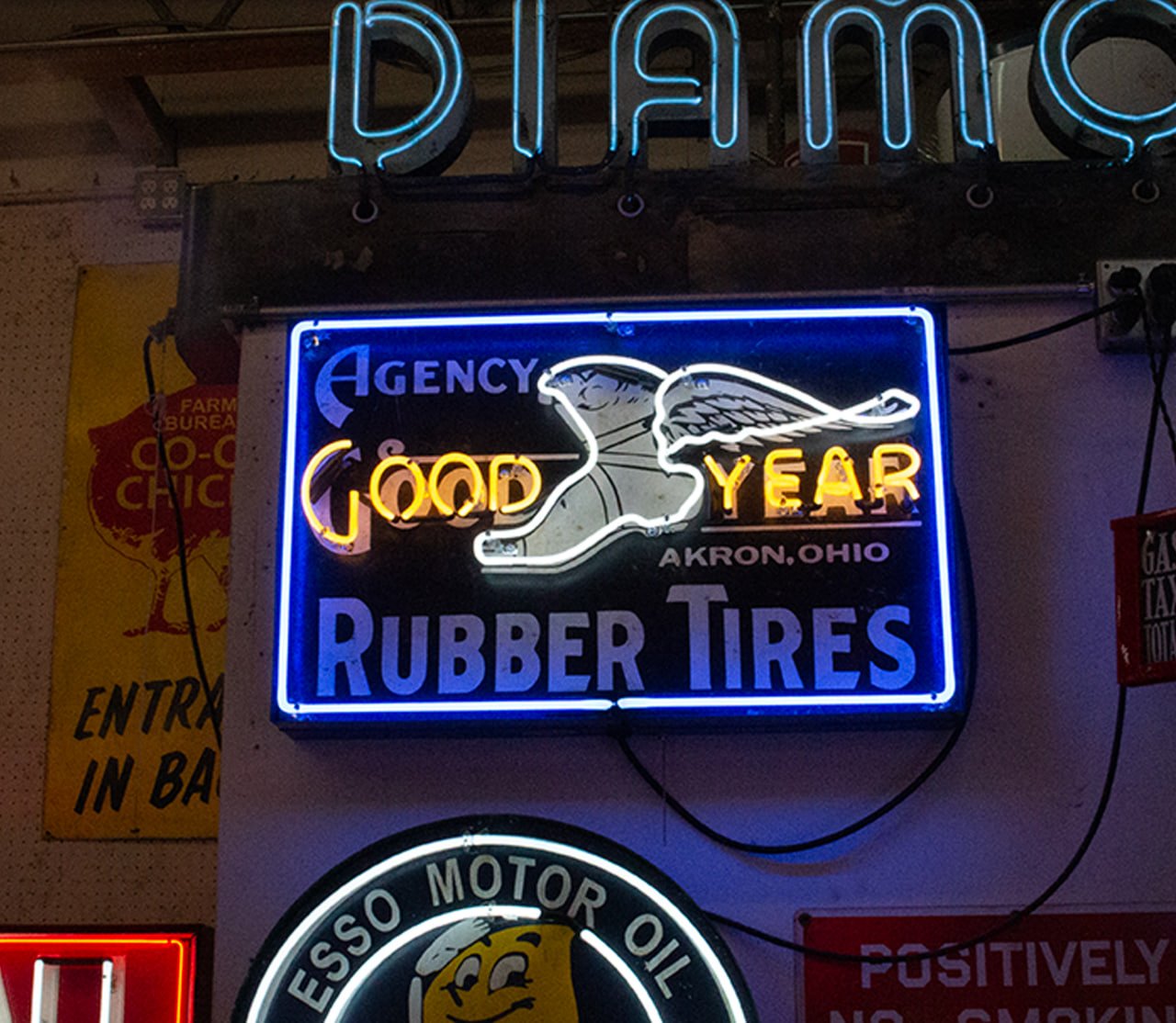 Goodyear Rubber Tires Neon Sign: 1920’s Akron, Ohio Agency – NS1981