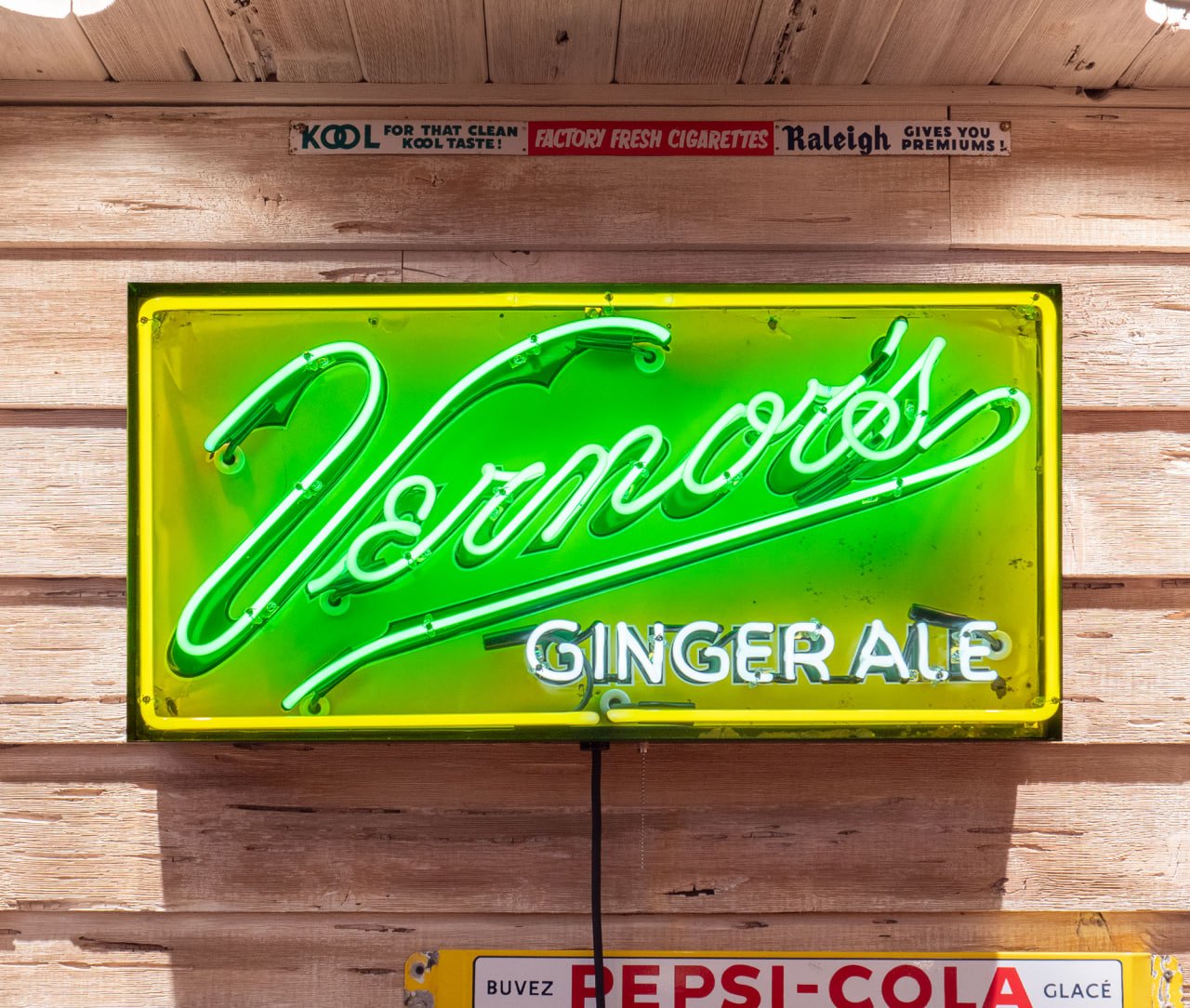 Vernors Ginger Ale Neon Sign: Vintage Embossed Tin Litho – NS6274