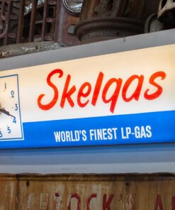 Skelgas Lighted Clock Sign: Original Vintage Advertising – LS7297